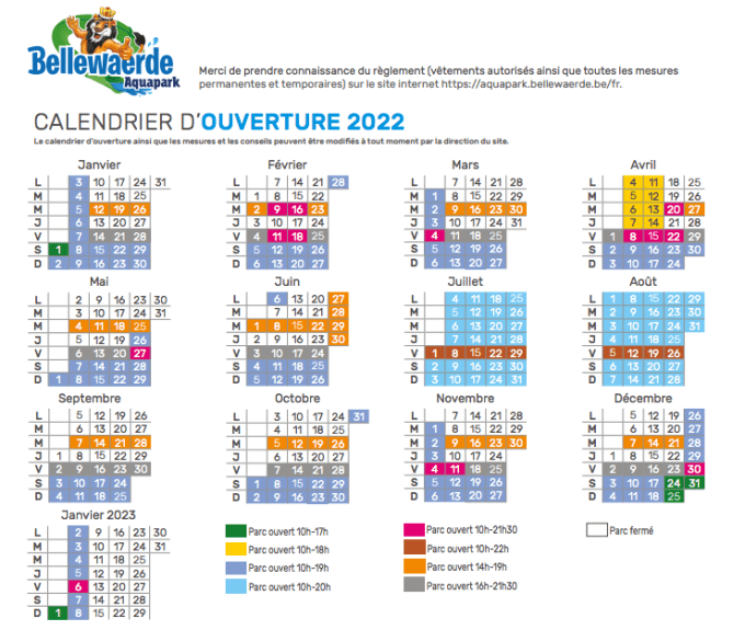 BELLEWAERDE AQUAPARK - TARIF UNIQUE